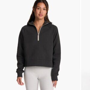 Vuori Restore Half Zip Hoodie, Washed Black, Size Small